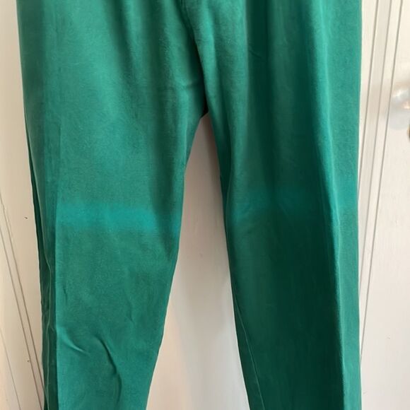 Vtg 80s Silver Fern green cotton twill pleat front pants - Picture 3 of 7